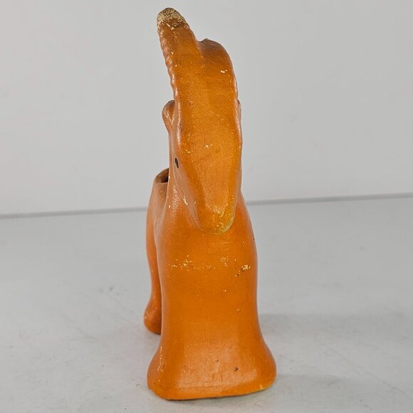 Shawnee Pottery Goat Ram Planter Orange USA - Picture 3 of 10
